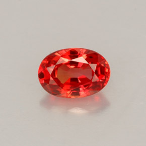 0.71 ct Orange Sapphire Gemstone, Sapphire Gem in Oval Facet Shape for Sale.