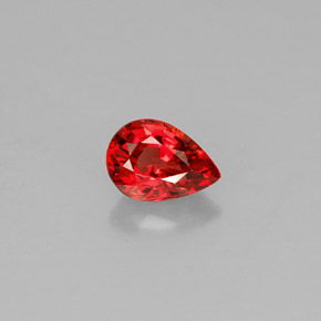 0.59 ct Orange Sapphire Gemstone, Sapphire Gem in Pear Facet Shape for Sale.