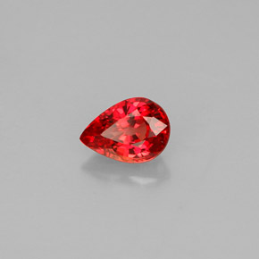 0.59 ct Orange Sapphire Stone, Natural Sapphire in Pear Facet Shape for Sale