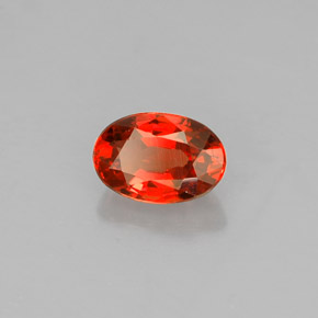 0.76 ct Orange Sapphire Stone, Natural Sapphire in Oval Facet Shape for Sale