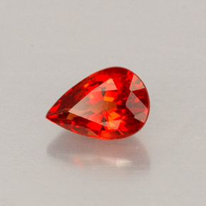 0.65 ct Orange Sapphire Stone, Natural Sapphire in Pear Facet Shape for Sale