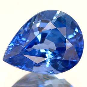 0.97 ct Blue Sapphire Gemstone, Sapphire Gem in Pear Facet Shape for Sale.