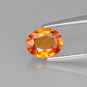 0.66 ct Orange Sapphire Gemstone, Sapphire Gem in Oval Facet Shape for Sale.