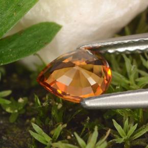 Sapphire Gemstone in 6.1 x 5 mm Size for Sale, Sapphire Stone in Mandarin Orange Color