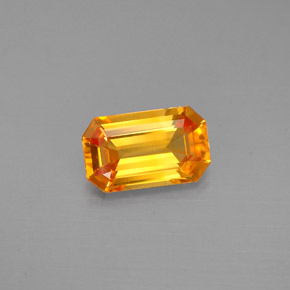 1.38 ct Orange Sapphire Gemstone, Sapphire Gem in Octagon Facet Shape for Sale.
