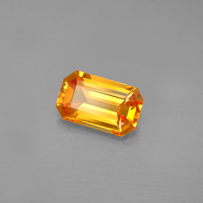 1.38 ct Orange Sapphire Stone, Natural Sapphire in Octagon Facet Shape for Sale