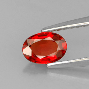 0.60 ct Orange Sapphire Gemstone, Sapphire Gem in Oval Facet Shape for Sale.