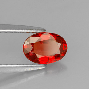 0.60 ct Orange Sapphire Stone, Natural Sapphire in Oval Facet Shape for Sale
