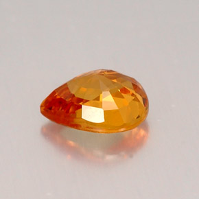 Sapphire Gemstone in 6 x 5 mm Size for Sale, Sapphire Stone in Mandarin Orange Color
