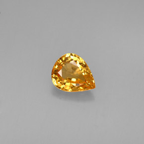 0.74 ct Orange Sapphire Gemstone, Sapphire Gem in Pear Facet Shape for Sale.