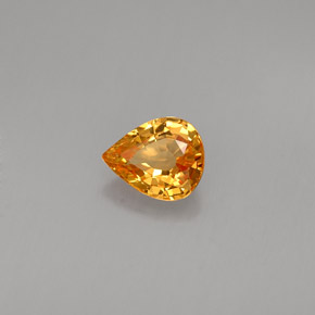 0.74 ct Orange Sapphire Stone, Natural Sapphire in Pear Facet Shape for Sale
