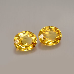 1.58 ct Yellow Sapphire Stone, Natural Sapphire in Oval Facet Shape for Sale