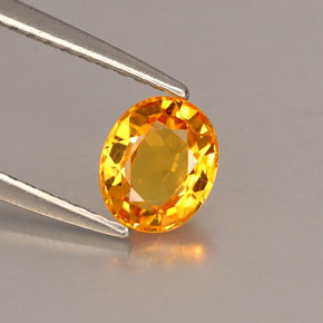 0.87 ct Orange Sapphire Stone, Natural Sapphire in Oval Facet Shape for Sale