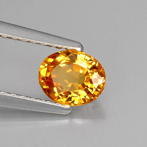0.69 ct Orange Sapphire Stone, Natural Sapphire in Oval Facet Shape for Sale