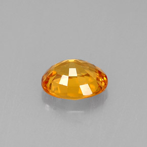 Sapphire Gemstone in 5.8 x 4.7 mm Size for Sale, Sapphire Stone in Yellow Orange Color