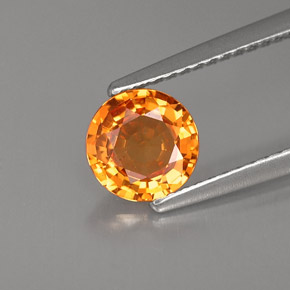 1.07 ct Orange Sapphire Gemstone, Sapphire Gem in Round Facet Shape for Sale.