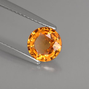 1.07 ct Orange Sapphire Stone, Natural Sapphire in Round Facet Shape for Sale
