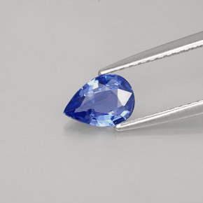 0.66 ct Blue Sapphire Gemstone, Sapphire Gem in Pear Facet Shape for Sale.