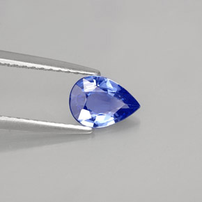 0.66 ct Blue Sapphire Stone, Natural Sapphire in Pear Facet Shape for Sale