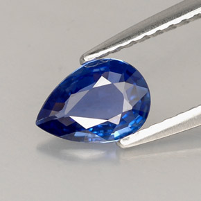 0.62 ct Blue Sapphire Gemstone, Sapphire Gem in Pear Facet Shape for Sale.