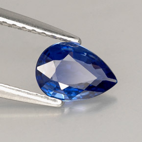 0.62 ct Blue Sapphire Stone, Natural Sapphire in Pear Facet Shape for Sale