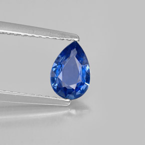 0.72 ct Blue Sapphire Gemstone, Sapphire Gem in Pear Facet Shape for Sale.