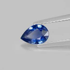0.72 ct Blue Sapphire Stone, Natural Sapphire in Pear Facet Shape for Sale