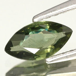 0.50 ct Green Sapphire Gemstone, Sapphire Gem in Marquise Facet Shape for Sale.