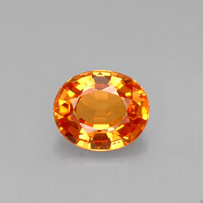 0.76 ct Orange Sapphire Gemstone, Sapphire Gem in Oval Facet Shape for Sale.