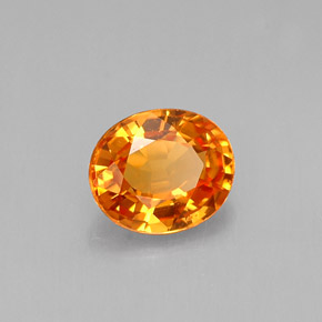 0.76 ct Orange Sapphire Stone, Natural Sapphire in Oval Facet Shape for Sale