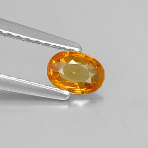 0.28 ct Yellow Sapphire Gemstone, Sapphire Gem in Oval Facet Shape for Sale.