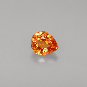 0.61 ct Orange Sapphire Gemstone, Sapphire Gem in Pear Facet Shape for Sale.