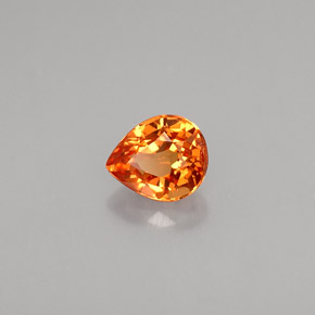 0.61 ct Orange Sapphire Stone, Natural Sapphire in Pear Facet Shape for Sale