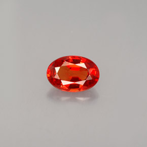 0.61 ct Orange Sapphire Gemstone, Sapphire Gem in Oval Facet Shape for Sale.