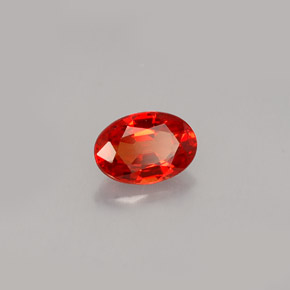 0.61 ct Orange Sapphire Stone, Natural Sapphire in Oval Facet Shape for Sale