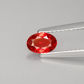 0.52 ct Orange Sapphire Gemstone, Sapphire Gem in Oval Facet Shape for Sale.