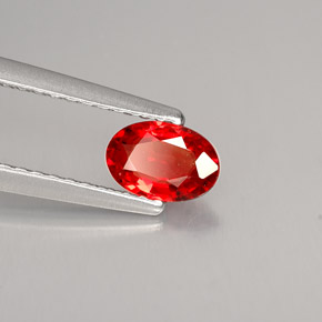 0.52 ct Orange Sapphire Stone, Natural Sapphire in Oval Facet Shape for Sale