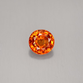 0.66 ct Orange Sapphire Gemstone, Sapphire Gem in Round Facet Shape for Sale.