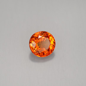 0.66 ct Orange Sapphire Stone, Natural Sapphire in Round Facet Shape for Sale