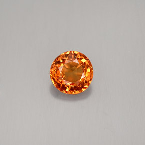 0.58 ct Orange Sapphire Gemstone, Sapphire Gem in Round Facet Shape for Sale.