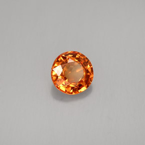 0.58 ct Orange Sapphire Stone, Natural Sapphire in Round Facet Shape for Sale