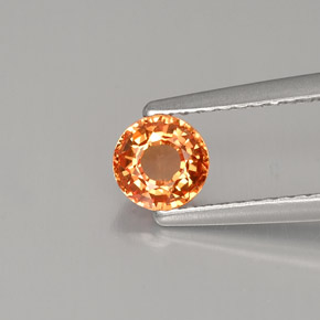 0.57 ct Orange Sapphire Gemstone, Sapphire Gem in Round Facet Shape for Sale.
