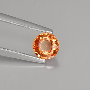 0.57 ct Orange Sapphire Stone, Natural Sapphire in Round Facet Shape for Sale