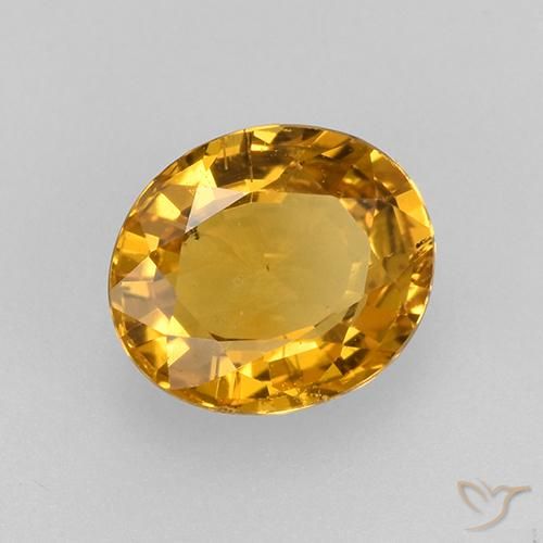 0.77 ct Golden Sapphire Stone, Natural Sapphire in Oval Facet Shape for Sale