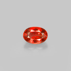 0.71 ct Orange Sapphire Gemstone, Sapphire Gem in Oval Facet Shape for Sale.