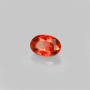 0.71 ct Orange Sapphire Stone, Natural Sapphire in Oval Facet Shape for Sale
