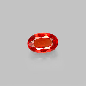 0.68 ct Orange Sapphire Gemstone, Sapphire Gem in Oval Facet Shape for Sale.