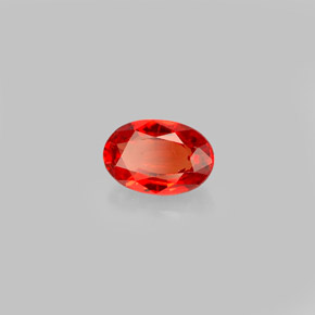 0.68 ct Orange Sapphire Stone, Natural Sapphire in Oval Facet Shape for Sale