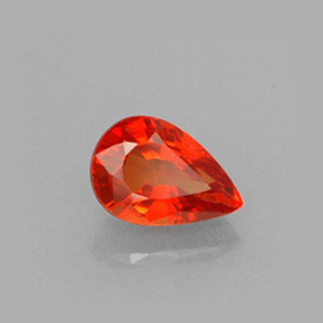 0.64 ct Orange Sapphire Stone, Natural Sapphire in Pear Facet Shape for Sale