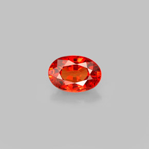 0.64 ct Orange Sapphire Gemstone, Sapphire Gem in Oval Facet Shape for Sale.